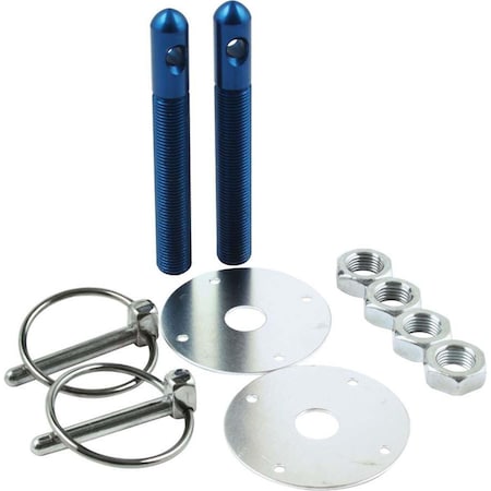 Allstar Performance 0.5 in. Dia. Aluminum Hood Pin Kit; Blue ALL18502